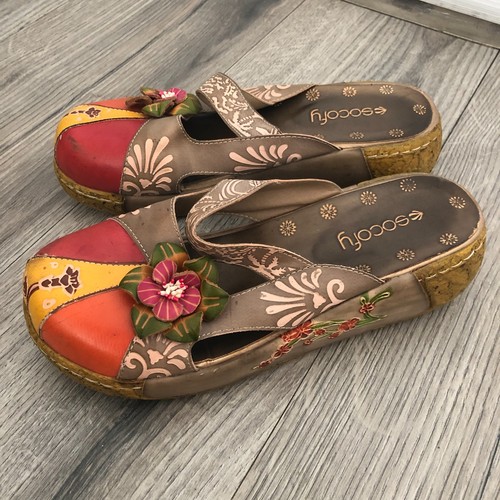 Socofy leather boho - leather, floral
