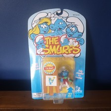 VINTAGE 1996 90s TOY ISLAND PEYO THE SMURFS SMURF FIGURE IM ARTIST