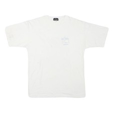 GUY HARVEY Mens White XL Short Sleeve Crew Neck Graphic T-Shirt Cotton Blend