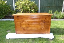 Newly Sanded and Stained Wooden Ottoman Storage Box - Used but in good condition
