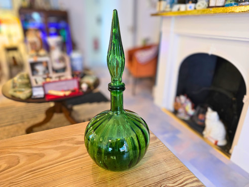 Vintage green glass - green,