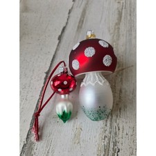 Vintage glass mushroom glitter