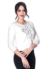 Women's White Retro Kitty