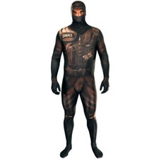 Morph Suit Black Swat Team Member XL Mens Costume Adult Police Officer