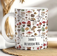 Mushroom Mug, Personalised Mug, gift for Forager, Forest and Nature lover gift
