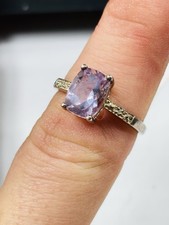 TJC silver,amethyst and diamonds ring UK size O new with tag