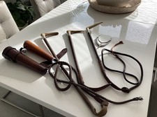 Ladies  Swaine Hunting Whip/crop, Two Futher Hunting Whips Plus Saddle Flask Etc