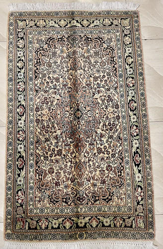 Vintage kashmiri silk area - vintage,