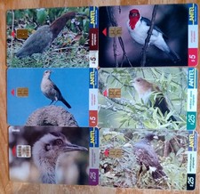 6 Phonecards Of Birds. Aguila Nagra. Nandu. Hornero. Cardinal. Garza Colorada.