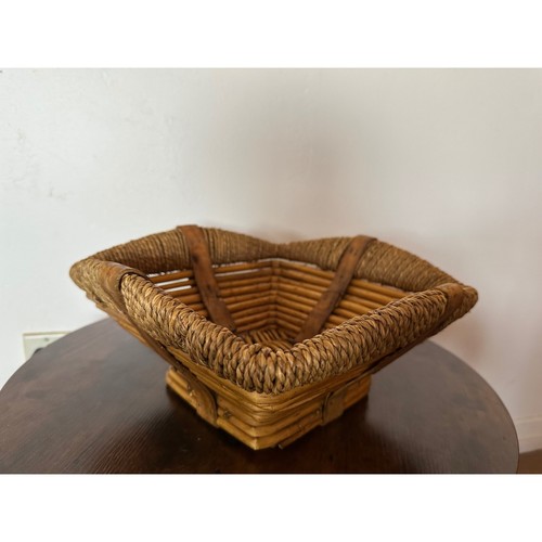 Vintage tiered wicker basket - wicker,