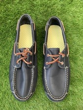 Ladies Timberland Navy Blue Leather Deck Shoes Size 38 UK 5 (RW184)