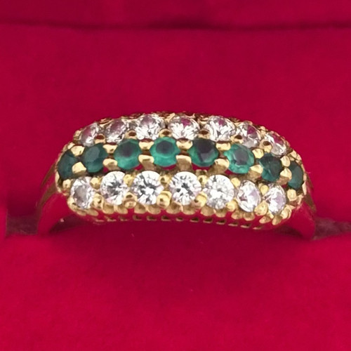 Gold ring 585 with - , emeralds