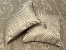 2 X Next white and grey embossed woven effect cushion 43x43cm brand New