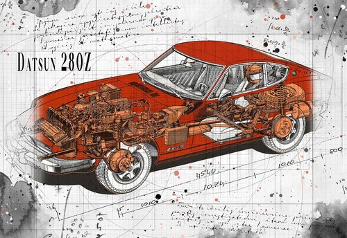 Line tech drawing datsun - tech,