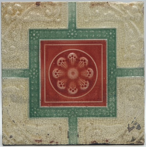 Antique fireplace tile moulded - fireplace,