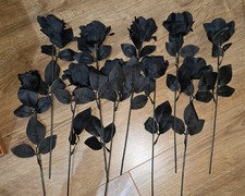 Artificial Black Roses Long