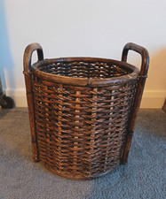 Vintage Wicker Waste Paper Bin