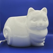 Rare Yankee Candle White Fat Kitty Cat Electric Wax Melts Tart Warmer Cute HTF