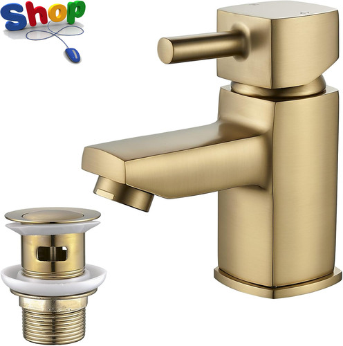 Basin tap square with - tap, waste