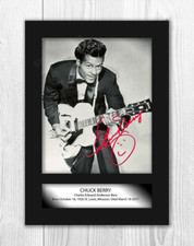 Chuck Berry 2 A4 signed mounted photograph picture poster with choice of frame