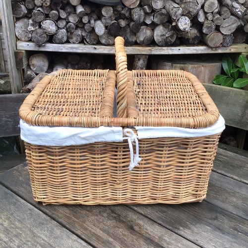 Vintage wicker picnic basket - vintage,