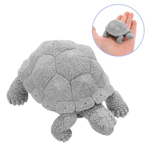 Miniature grey turtle figurine - turtle,