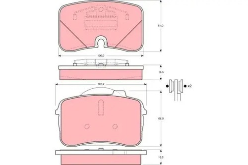 Brake pads gdb961 trw - pads,