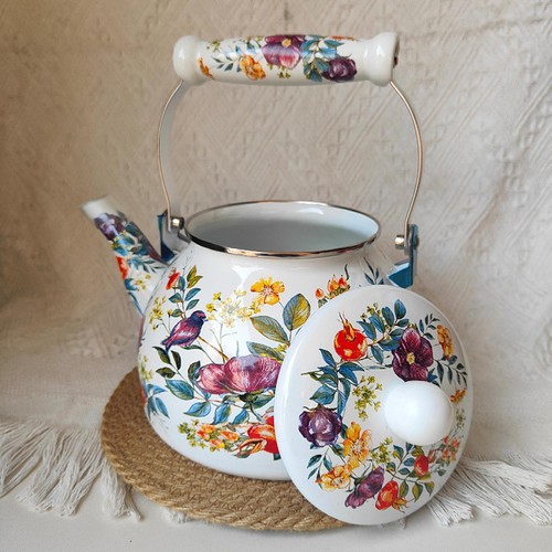 Enamel teapot boiling pot with - enamel,