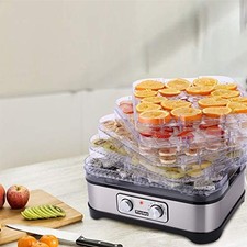 Meykey Food Dehydrator 8 Tray Adjustable Temperature Stainless Steel 