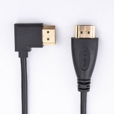 FLAT HDMI LEFT RIGHT ANGLE 90° High Speed Cable for HD TV Lead Gold 30cm/50cm