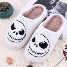 Halloween skull grimace cartoon cotton slippers indoor quirky warm slippers new