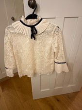 New! Erdem x H&M ivory lace blouse - EU 38 - ruffle collar tie neck long sleeve