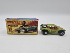 Matchbox Lesney Superfast No13 BAJA BUGGY in Light Green BLACK exhausts Boxed