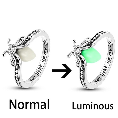 Luminous firefly ring 925 - firefly,