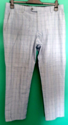 Mens blue checked trousers - mens,