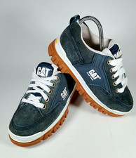 Cat  Diesel Power  Blue Suede  Leather Trainers Size 4 UK Vintage 1990's