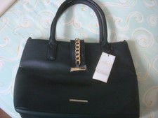 LIPSY LONDON BLACK FAUX LEATHER HANDBAG TOTE BAG BNWT