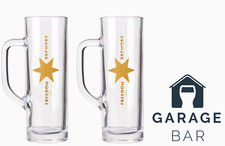 Set Of 2 Freedom Beer Glasses Tankard Half Pint 10oz Brand New