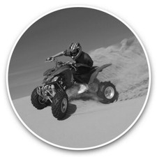 2 x Vinyl Stickers 20cm (bw) - Quad Bike Desert Safari 4x4  #35439
