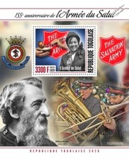THE SALVATION ARMY (TSA) Charity / William Booth Stamp Sheet #2 (2020 Togo)