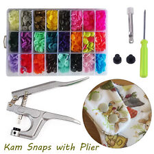 150/360 pcs Prong Pliers Ring Press Studs Snap Popper Fasteners DIY Tool Kit