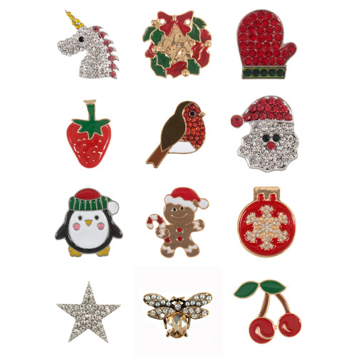 Trimits xmas diamante buttons - xmas,