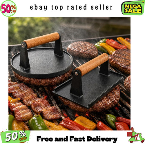Cast iron burger press - cast,