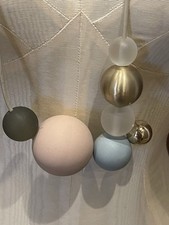 Cos Multicoloured Ball Beaded Necklace. Adjustable leather Cord.