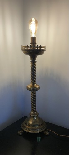Large antique converted brass - large,