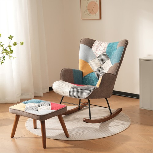 Rocking chair with footstool - with,
