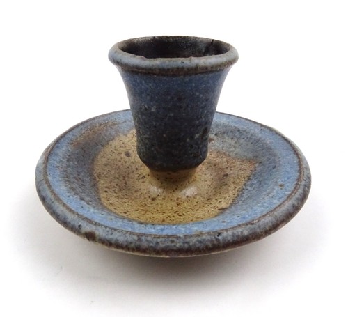 Studio pottery candle holder - pottery,