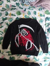 Alchemy Gothic Christmas Xmas Jumper Sweater Reaper Santa Large 12-14