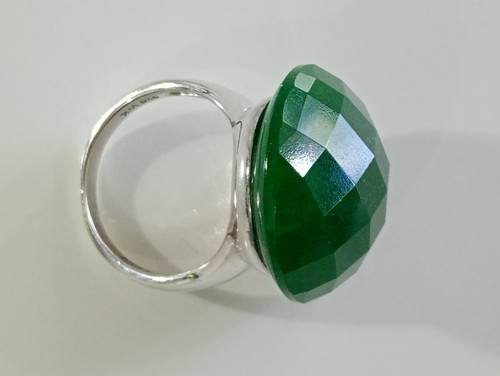 Green agate ring size - agate, 925