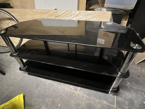 Large black glass stand - glass, tv